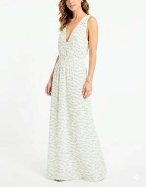 A New Day Fish Print Maxi Open Back Sundress